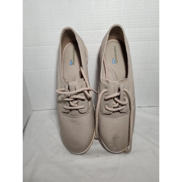 Grasshopper By Keds Sneakers Walking Shoes Womens Size 8.5 M Beige Canvas LaceUp - Picture 3 of 12